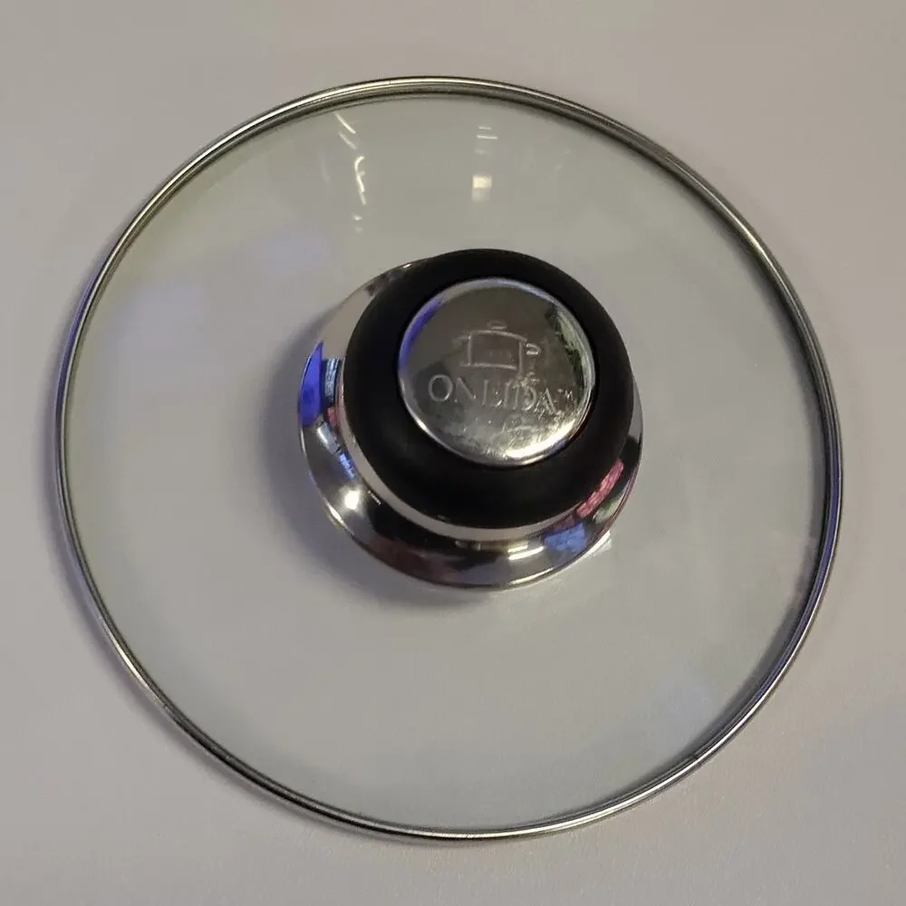 Onedia 1-Quart Saucepan Kettle Pot Glass Lid Silver/Black Stainless Steel